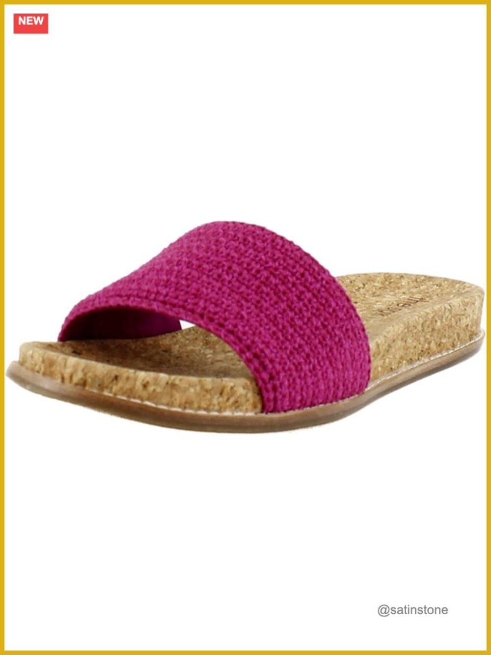 Hand Crocheted Slide Sandals with Cork Insole - Recycled Materials